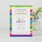 Art Birthday Party Einladung (Stehend Vorderseite)