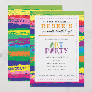 Art Birthday Party Einladung