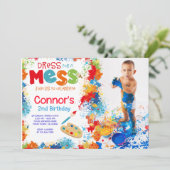 Art Birthday Party Einladung mit Foto (Stehend Vorderseite)