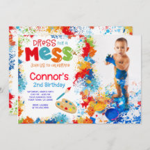 Art Birthday Party Einladung mit Foto