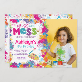 Art Birthday Party Einladung mit Foto