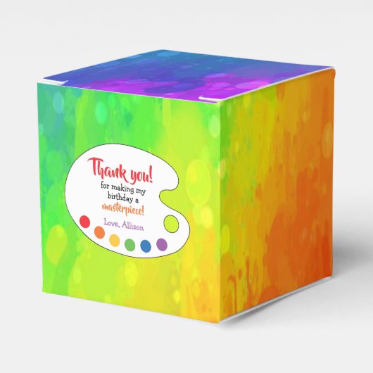 Art Birthday Party Gefallen | Paint Gastgeschenk B Geschenkschachtel (Vorderseite)