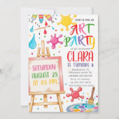 Art Birthday Party | Kunstmalerei Einladung (Vorderseite)