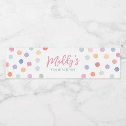 Art Birthday Party Wasserflaschenetikett (Einzelnes Label)