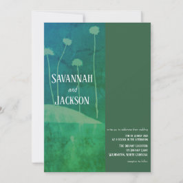 Art Blue Green Blume Einzigartige Einladung zur Ho