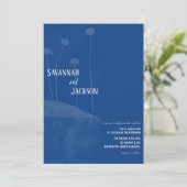Art Blue Unique Wedding Einladung (Stehend Vorderseite)