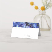 Art Blue White Wedding Platzkarte (Vorderseite)