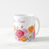 Art Blume Rose individuelle Name Kaffeetasse (VorderseiteRechts)