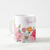 Art Blume Rose individuelle Name Kaffeetasse (Vorderseite Links)
