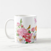 Art Blume Rose individuelle Name Kaffeetasse (Links)