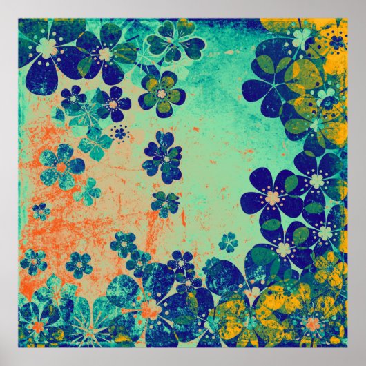 Art Blumengrunge Hintergrund 3 Poster (Vorne)