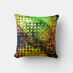 Art Blumenschmuck Grunge Hintergrund grafisch, gru Kissen