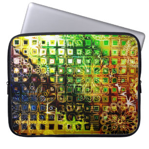 Art Blumenschmuck Grunge Hintergrund grafisch, gru Laptopschutzhülle