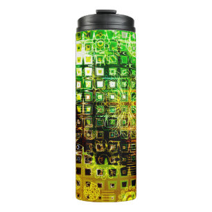 Art Blumenschmuck Grunge Hintergrund grafisch, gru Thermosbecher
