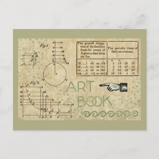 Art Book Math Diagramm Nummern Postkarte (Vorderseite)