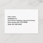 Art Br Debi, Biggy Card Visitenkarte (Rückseite)