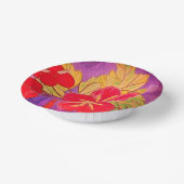 ART BRIGHT SHINY BLUME DESIGN RED GREEN MAUVE PAPPTELLER (Gewinkelt)