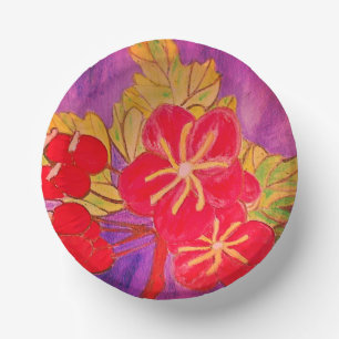 ART BRIGHT SHINY BLUME DESIGN RED GREEN MAUVE PAPPTELLER