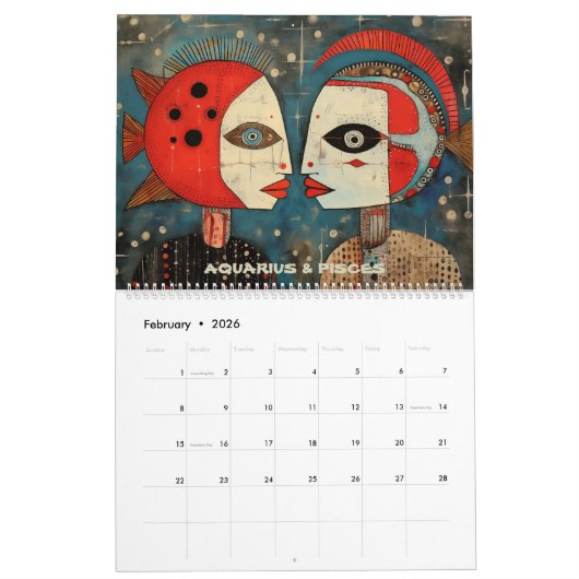 Art Brut Zodiac Calendar Kalender (Feb 2026)