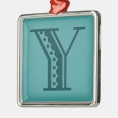 Art-Buchstabemonogramm Y des Retro Kunst-Dekos Silbernes Ornament (Links)