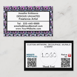 Art Business QR Code Logo JEDES GESCHÄFT Visitenkarte
