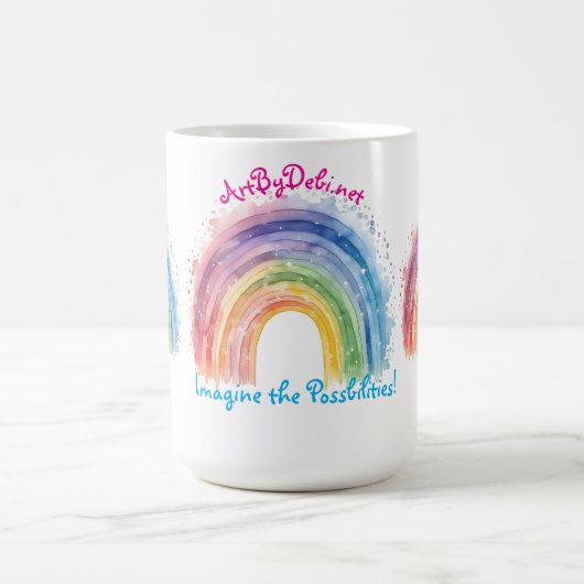 Art by Debi, Regenbogen Kaffeetasse (Mittel)