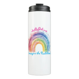Art by Debi, Regenbogen Thermosbecher