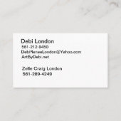 Art by Debi, Visitenkarte (Rückseite)