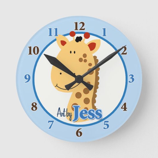 Art by Jess Giraffe Clock Runde Wanduhr (Vorderseite)