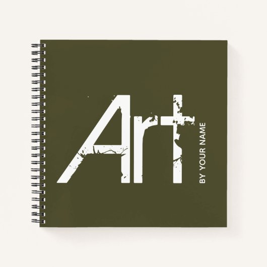 Art by Your Name Typographic Sketchbook Notebook Notizblock (Vorderseite)