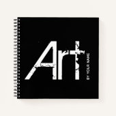 Art by Your Name Typographic Sketchbook Notebook Notizblock (Vorderseite)