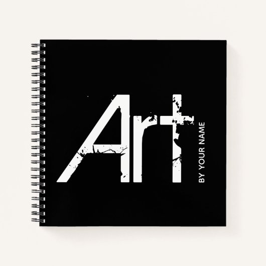 Art by Your Name Typographic Sketchbook Notebook Notizblock (Vorderseite)