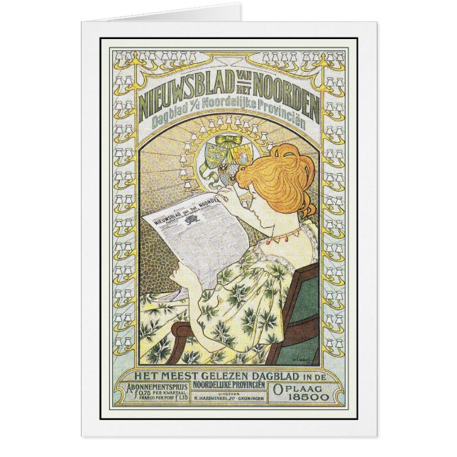 Art Card: Mucha: Vintage Werbekunst: Holländisch N (Vorne)