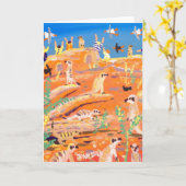 Art Card: Popping up and Peeping Meerkats Karte (Gelbe Blume)