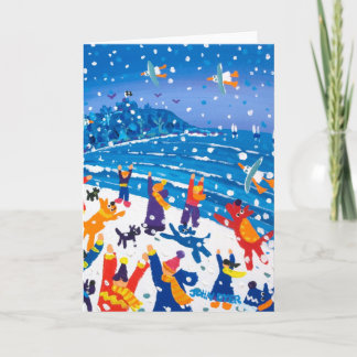 Art Card: Springen für Schneeflocken Feiertagskarte