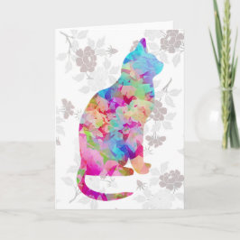 Art Cat Note Card im Wasserfarbenstil Karte