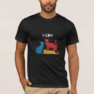 Art Cats T - Shirt - Drei farbenfrohe Katzen mit M
