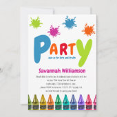 Art Childrens Party Geburtstag Einladung (Vorderseite)