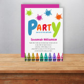 Art Childrens Party Geburtstag Einladung