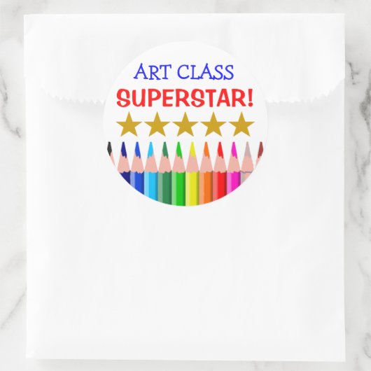 Art Class Superstar Runder Aufkleber (Tasche)
