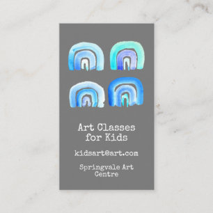 Art Classes for Kids Business Blue Regenbogen Visitenkarte