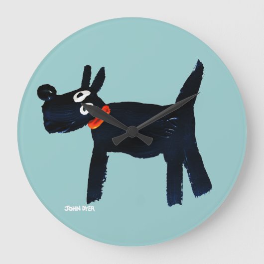 Art Clock: John Dyer Scotty Große Wanduhr (Vorderseite)
