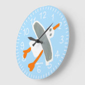 Art Clock: John Dyer Seagull Blue Große Wanduhr (Winkel)