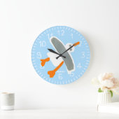 Art Clock: John Dyer Seagull Blue Große Wanduhr (Zuhause)