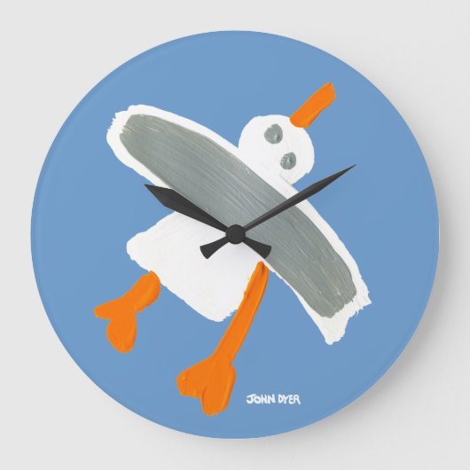 Art Clock: John Dyer Seagull Große Wanduhr (Vorderseite)