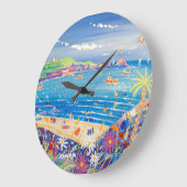 Art Clock: Mother Ivey's Bay Cornwall Große Wanduhr (Angle)