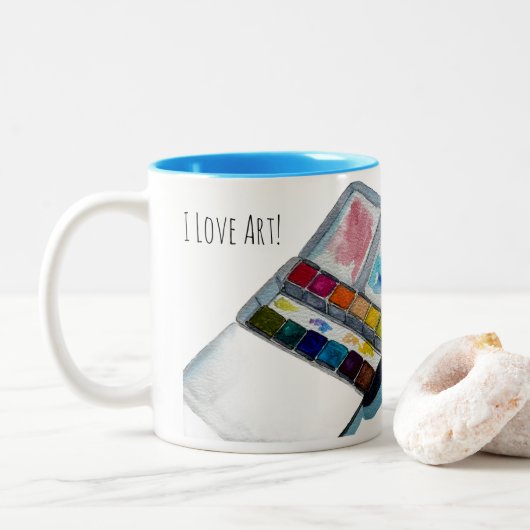 Art Coffee Mug Zweifarbige Tasse (Mit Donut)
