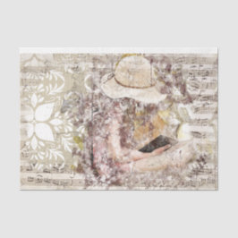 Art Collage Girl Music 26 Decoupage Seidenpapier