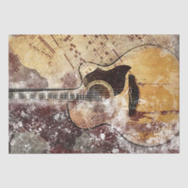 Art Collage Gitarre Musik 34 15x20 Decoupage Seidenpapier