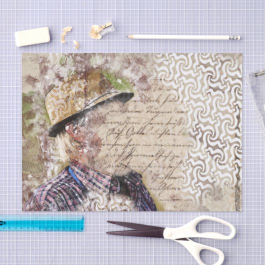 Art Collage Man 27 Decoupage Seidenpapier (Handwerk)